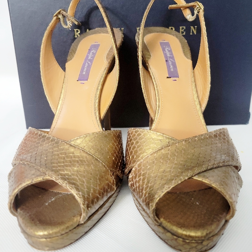 Ralph Lauren Collection Python Slingbacks Sz 41 - image 5